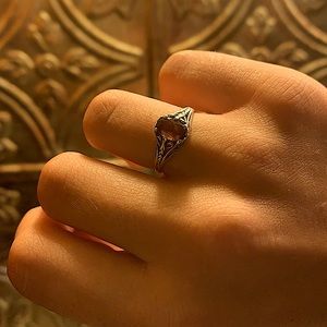 (fake) red jewel ring / silver / red gem \ 🌹